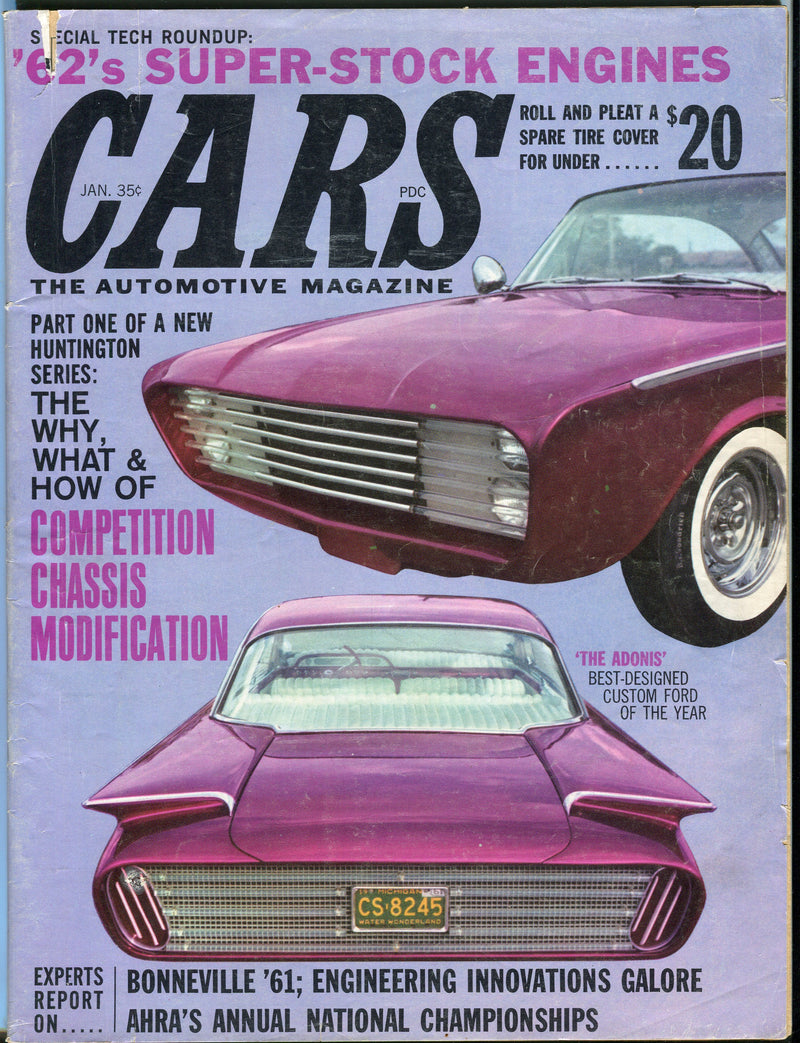 January 1962 Magazine - '62's Super Stock Engines Competition Chassis Mods   - TvMovieCards.com