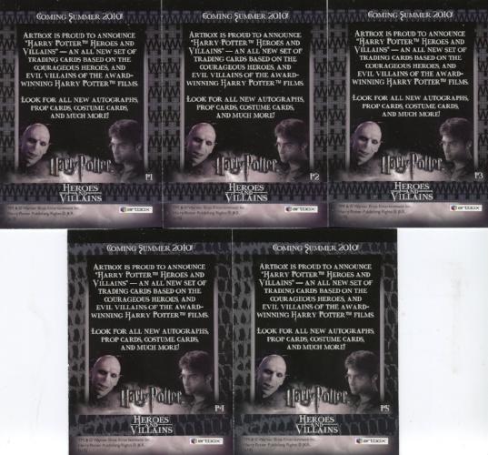 Harry Potter Heroes & Villains Promo Card Set 5 Cards   - TvMovieCards.com