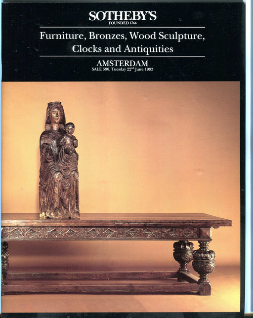 Sothebys Auction Catalog June 1993 Furniture Bronzes Wood Sculpture Clocks   - TvMovieCards.com