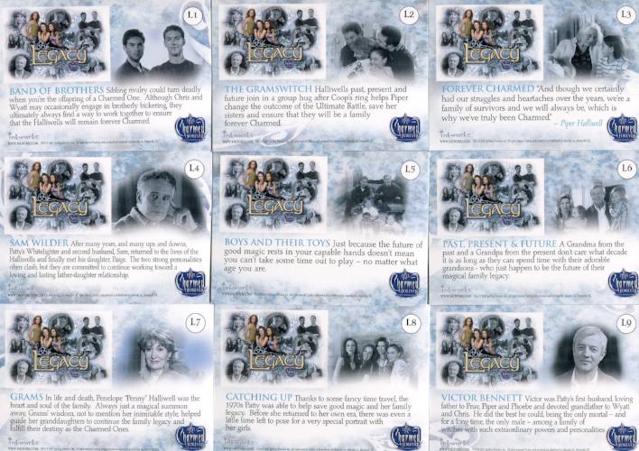 Charmed Forever Legacy Puzzle Chase Card Set L1 through L9   - TvMovieCards.com