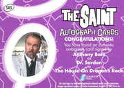 Saint The Very Best of The Saint Anthony Bate Autograph Card SA5   - TvMovieCards.com