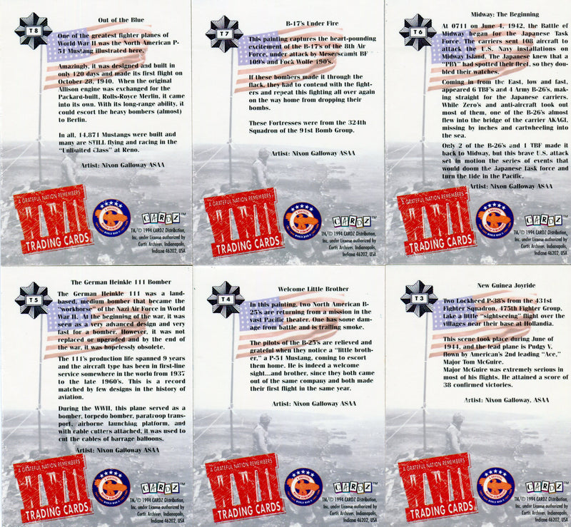 World War II A Grateful Nation Remembers Tekchrome Chase Card Set 10 Cards   - TvMovieCards.com