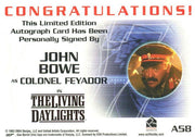 James Bond Complete John Bowe as Colonel Feyador Autograph Card A58   - TvMovieCards.com