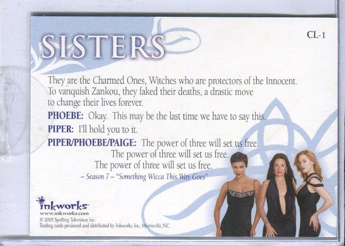 Charmed Conversations Sisters Case Topper Chase Card CL-1 CL1   - TvMovieCards.com