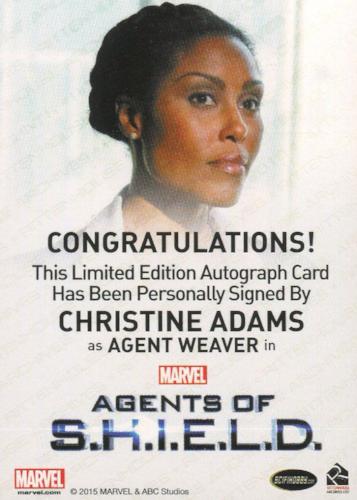 Agents of S.H.I.E.L.D. Season 1 Christine Adams Autograph Card   - TvMovieCards.com
