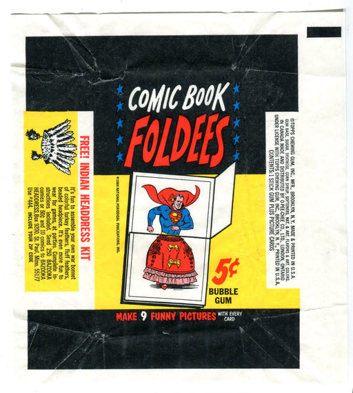 Comic Book Foldees 1966 Topps Vintage 5 Cent Bubble Gum Trading Card Wrapper   - TvMovieCards.com