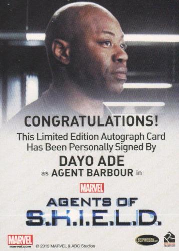 Agents of S.H.I.E.L.D. Season 1 Dayo Ade Autograph Card   - TvMovieCards.com