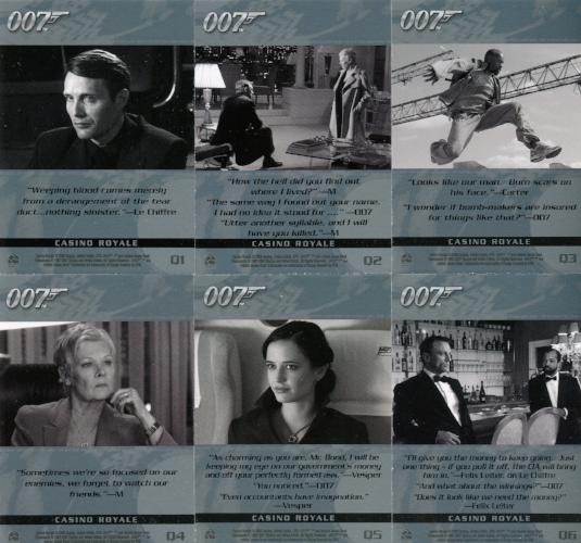 James Bond Complete The Quotable Casino Royale Chase Card Set Q1 - Q6   - TvMovieCards.com