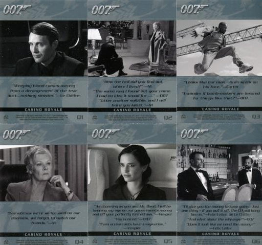 James Bond Complete The Quotable Casino Royale Chase Card Set Q1 - Q6   - TvMovieCards.com
