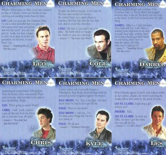Charmed Conversations Charming Men Foil Chase Card Set CM-1 thru CM-6   - TvMovieCards.com