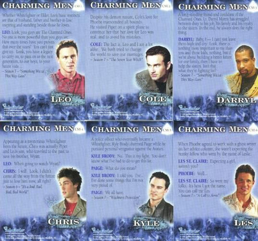Charmed Conversations Charming Men Foil Chase Card Set CM-1 thru CM-6   - TvMovieCards.com