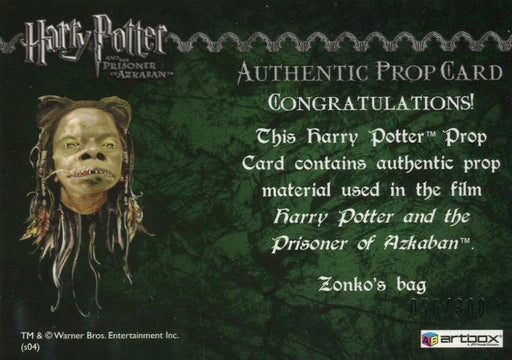 Harry Potter and the Prisoner of Azkaban Zonko's Bag Prop Card HP #056/300   - TvMovieCards.com