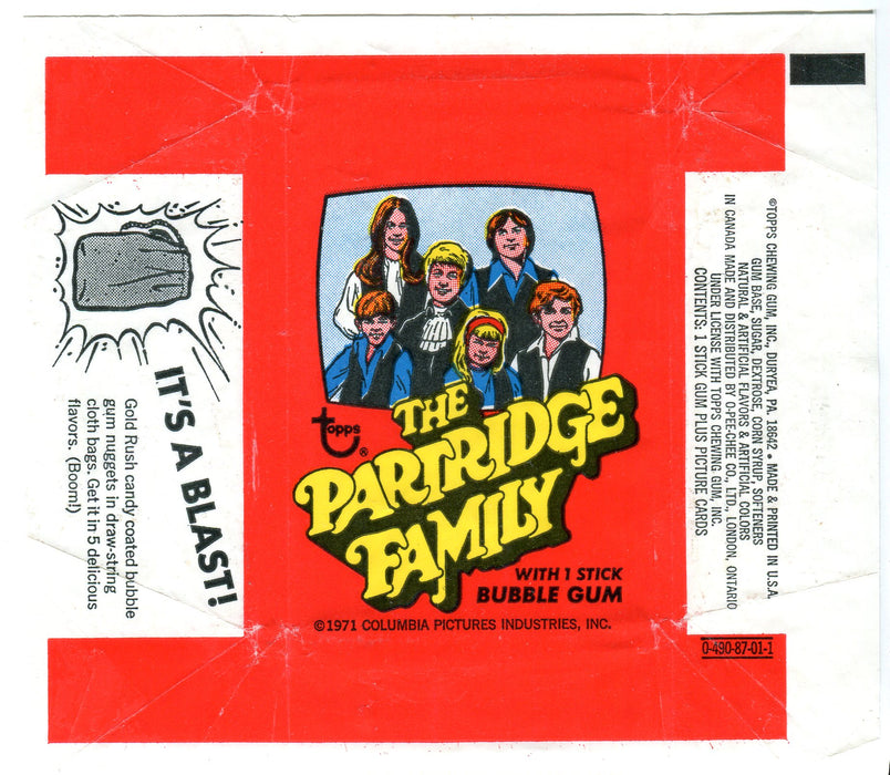Partridge Family 1971 Topps Vintage Bubble Gum Trading Card Wrapper   - TvMovieCards.com