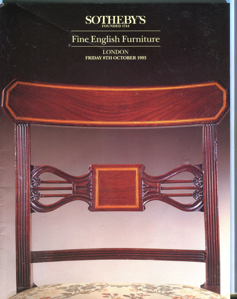 Sothebys Auction Catalog Oct 8 1993 Fine English Furniture   - TvMovieCards.com