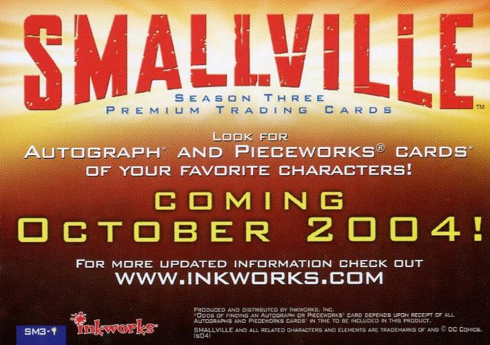 Smallville Season Three Promo Card SM3-Internet Symbol Inkworks   - TvMovieCards.com
