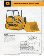 John Deere Crawler Loader Multipurpose Buckets Spec Sheet Dealer JD350 Ad   - TvMovieCards.com