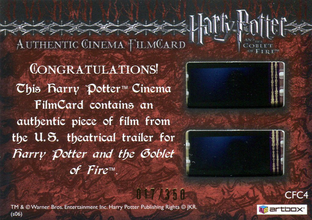 Harry Potter and the Goblet of Fire Update Cinema Film Cel Chase Card CFC4   - TvMovieCards.com