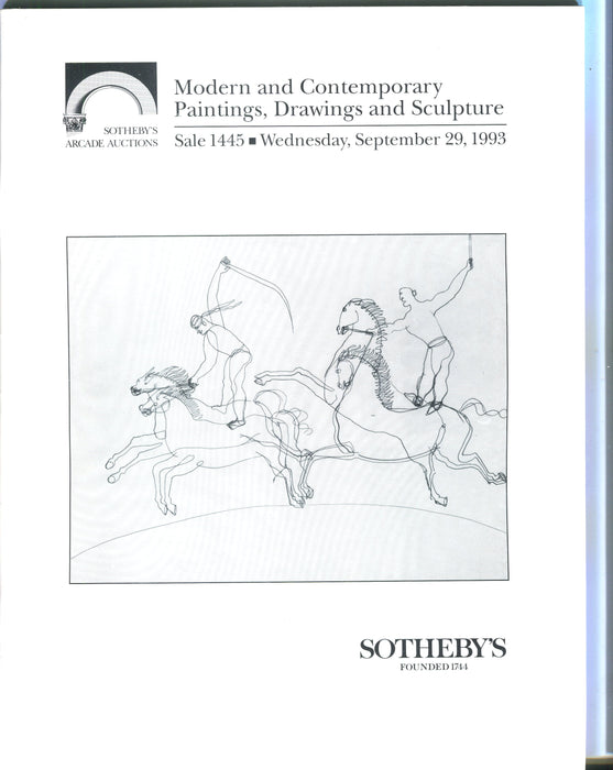 Sothebys Auction Catalog Sept 29 1993 Modern & Contemporary Paintings Drawings   - TvMovieCards.com