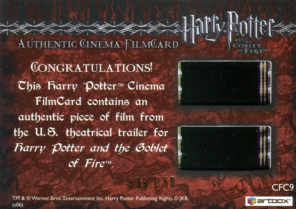 Harry Potter and the Goblet of Fire Update Cinema Film Cel Chase Card CFC9   - TvMovieCards.com