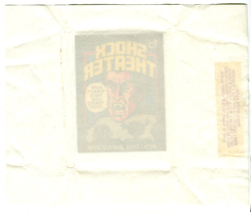 Shock Theater 1975 Topps Vintage Bubble Gum Trading Card TEST Wrapper   - TvMovieCards.com