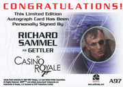 James Bond in Motion 2008 Richard Sammel as Gettler Autograph Card A97   - TvMovieCards.com
