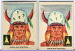 1959 Fleer Indian Trading Cards - Buffalo Horn Head Dress #19 & Variant   - TvMovieCards.com
