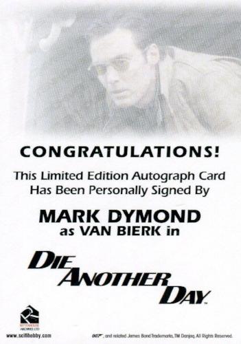 James Bond Archives Final Edition 2017 Mark Dymond Autograph Card   - TvMovieCards.com