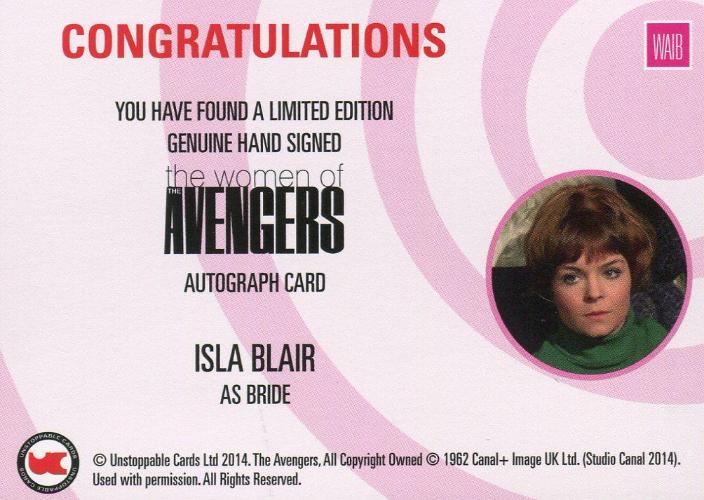 Avengers TV The Women Isla Blair as Bride Autograph Card WAIB   - TvMovieCards.com