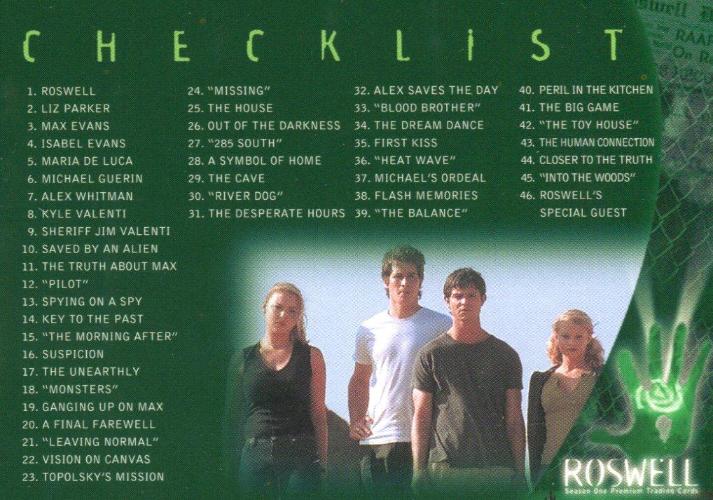 Roswell Season One Base Card Set 90 Cards Inkworks 2000   - TvMovieCards.com