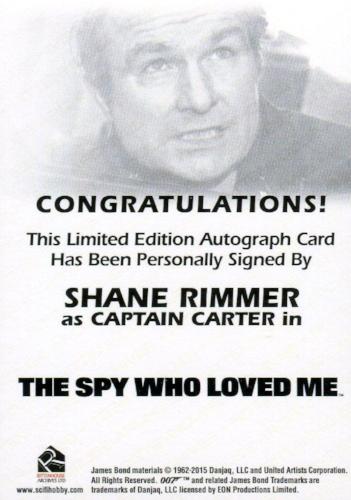 James Bond Archives Final Edition 2017 Shane Rimmer Autograph Card   - TvMovieCards.com