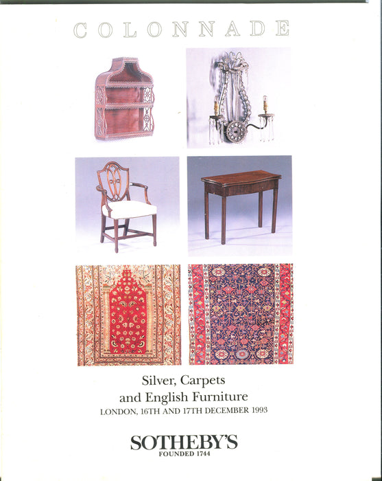 Sothebys Auction Catalog Dec 16 & 17 1993 Silver, Carpets and English Furniture   - TvMovieCards.com