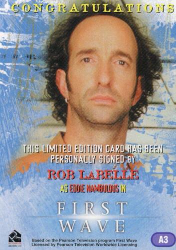 First Wave Rob LaBelle as Eddie Nambulous Autograph Card A3   - TvMovieCards.com