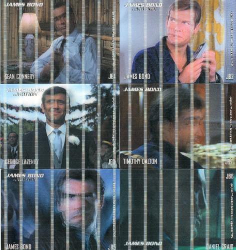 James Bond in Motion 2008 Lenticular Chase Card Set JB1 - JB6   - TvMovieCards.com