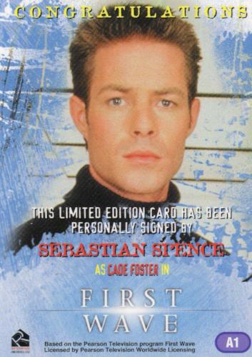 First Wave Sebastian Spence as Cade Foster Autograph Card A1   - TvMovieCards.com