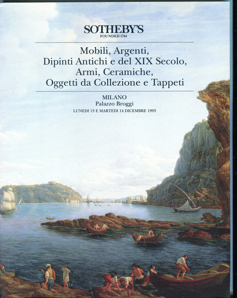 Sothebys Auction Catalog December 14 1993 Mobili, Argenti, XIX Secolo   - TvMovieCards.com