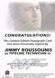 James Bond Archives Final Edition 2017 Jimmy Roussounis Autograph Card   - TvMovieCards.com