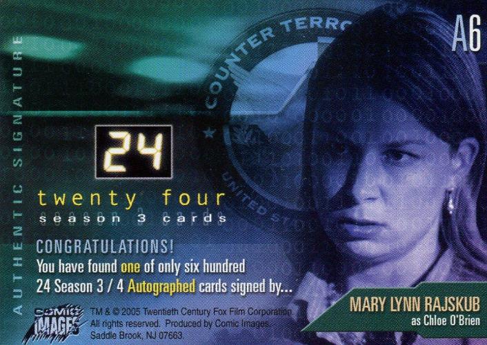 24 Twenty Four Season 3 Mary Lynn Rajskub as Chloe O'Brien Autograph Card A6   - TvMovieCards.com
