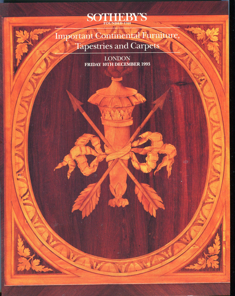 Sothebys Auction Catalog Dec 10 1993 Important Furniture Tapestries Carpets   - TvMovieCards.com