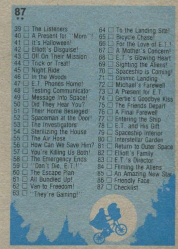 E.T. The Extra-Terrestrial Movie Vintage Base Card Set   - TvMovieCards.com