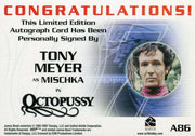 James Bond in Motion 2008 Tony Meyer as Mischka Autograph Card A86   - TvMovieCards.com