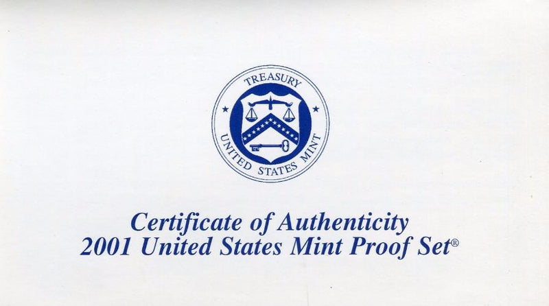 United States Mint 50 State Quarters Proof Coin Set 2001   - TvMovieCards.com