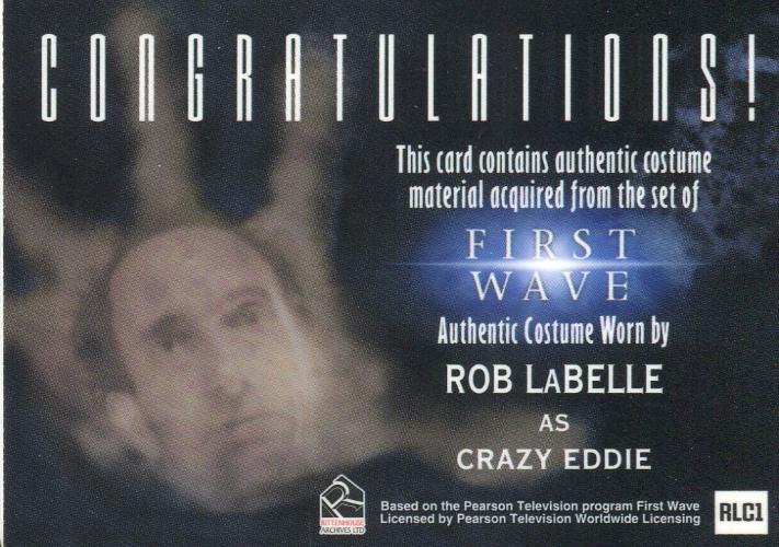 First Wave Rob LaBelle as Crazy Eddie Costume Card RLC1   - TvMovieCards.com