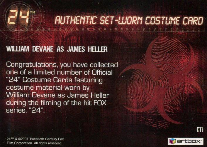 24 Twenty Four Season 4 Expansion James Heller Case Topper Costume Card CT1   - TvMovieCards.com