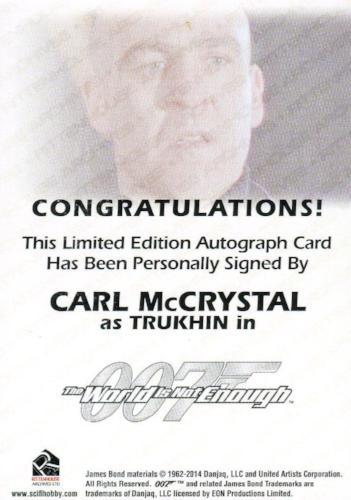 James Bond Archives Final Edition 2017 Carl McCrystal Autograph Card   - TvMovieCards.com