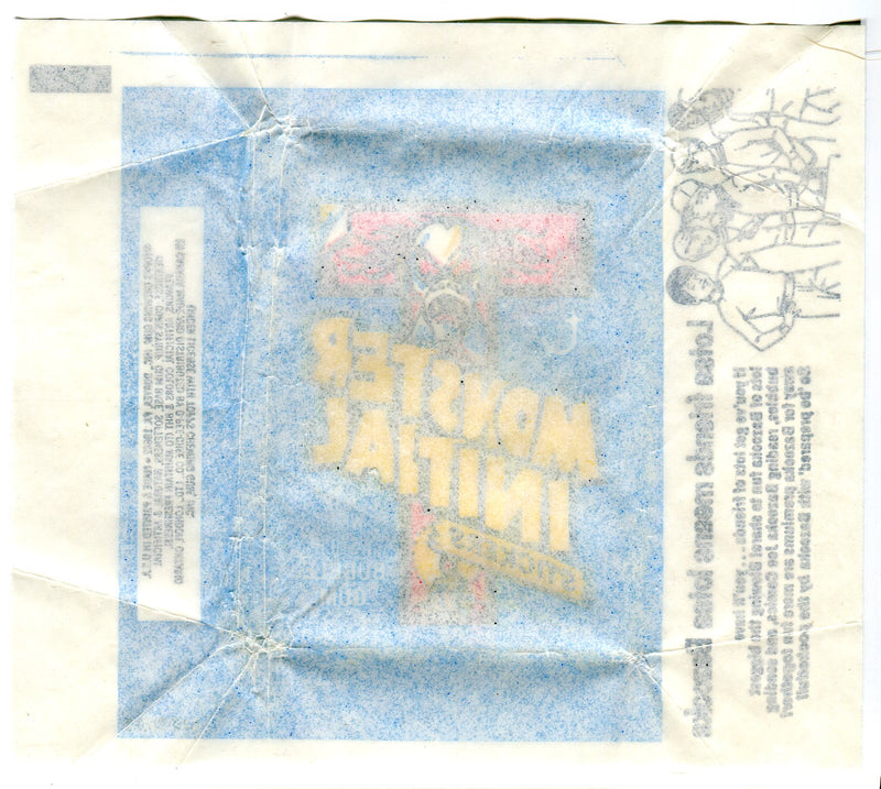 Monster Initial Stickers 1973 Topps Vintage Bubble Gum Trading Card Wrapper   - TvMovieCards.com