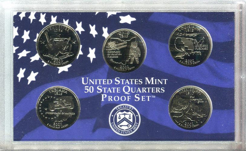 United States Mint 50 State Quarters Proof Coin Set 2002   - TvMovieCards.com