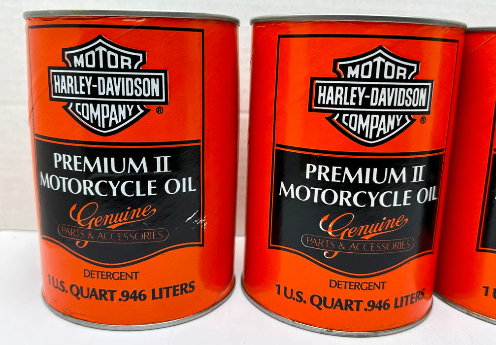 (4) Vintage Harley Davidson Premium II Motorcycle Oil Full 1 Quart Can API-SF   - TvMovieCards.com
