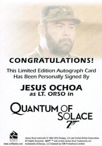 James Bond Archives Final Edition 2017 Jesus Ochoa Autograph Card   - TvMovieCards.com