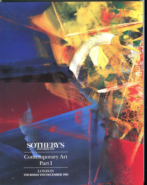 Sothebys Auction Catalog Dec 2 1993 Contemporary Art Part I   - TvMovieCards.com