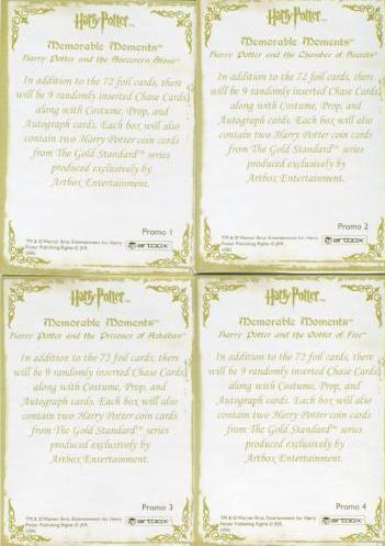 Harry Potter Memorable Moments Green Foil Promo Card Set 4 Cards   - TvMovieCards.com